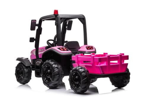 AgriPow 24V Electric Ride On Tractor with Trailer - Pink