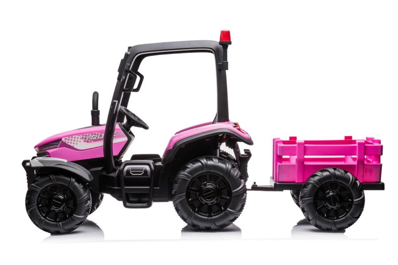 AgriPow 24V Electric Ride On Tractor with Trailer - Pink