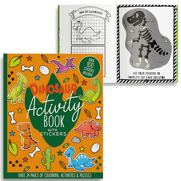ACTIVITY BOOK WITH STICKERS UNICORN OR DINOSAUR