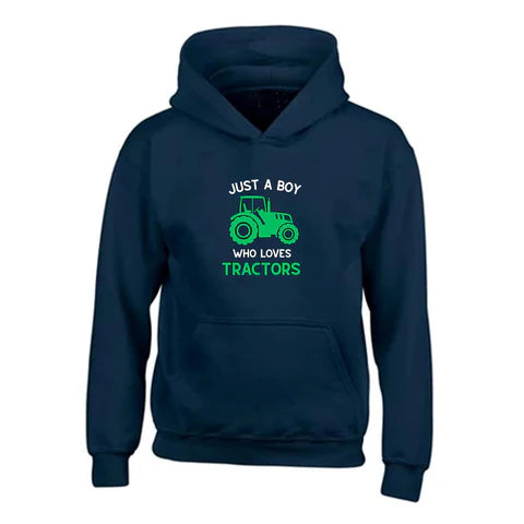 "JUST A BOY WHO LOVES TRACTORS" HOODIE