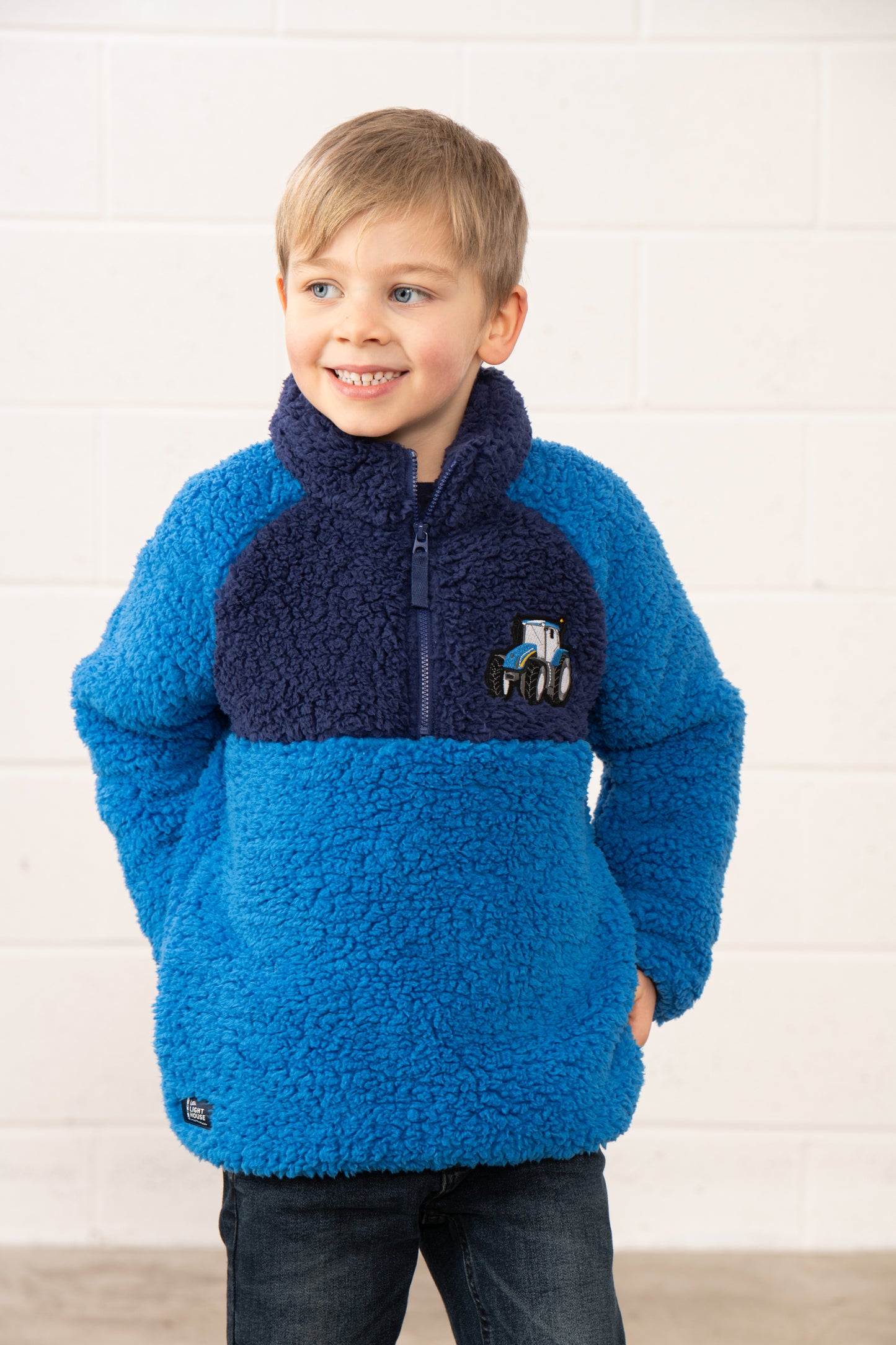 CADEN FLEECE - BLUE TRACTOR