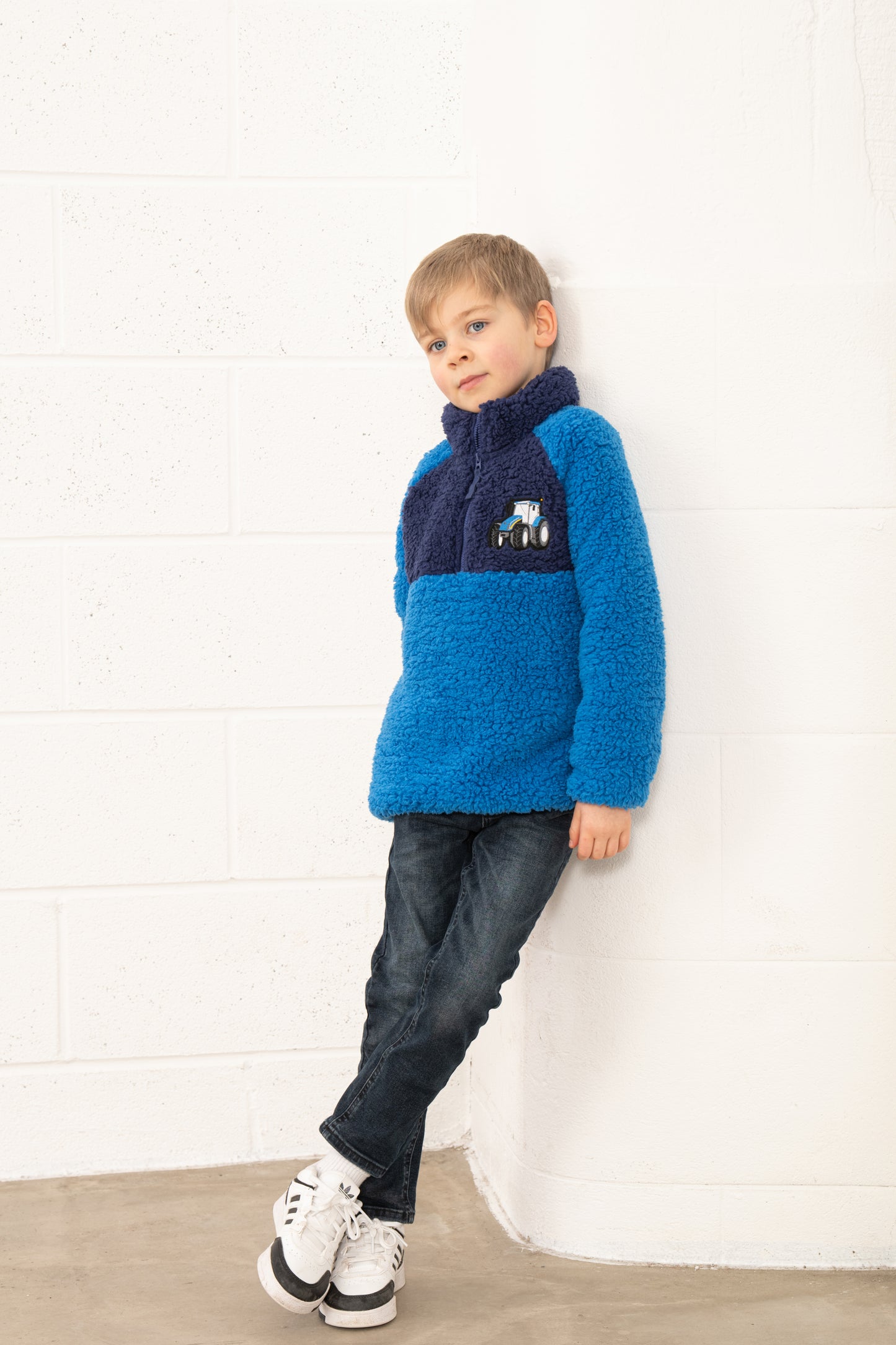 CADEN FLEECE - BLUE TRACTOR