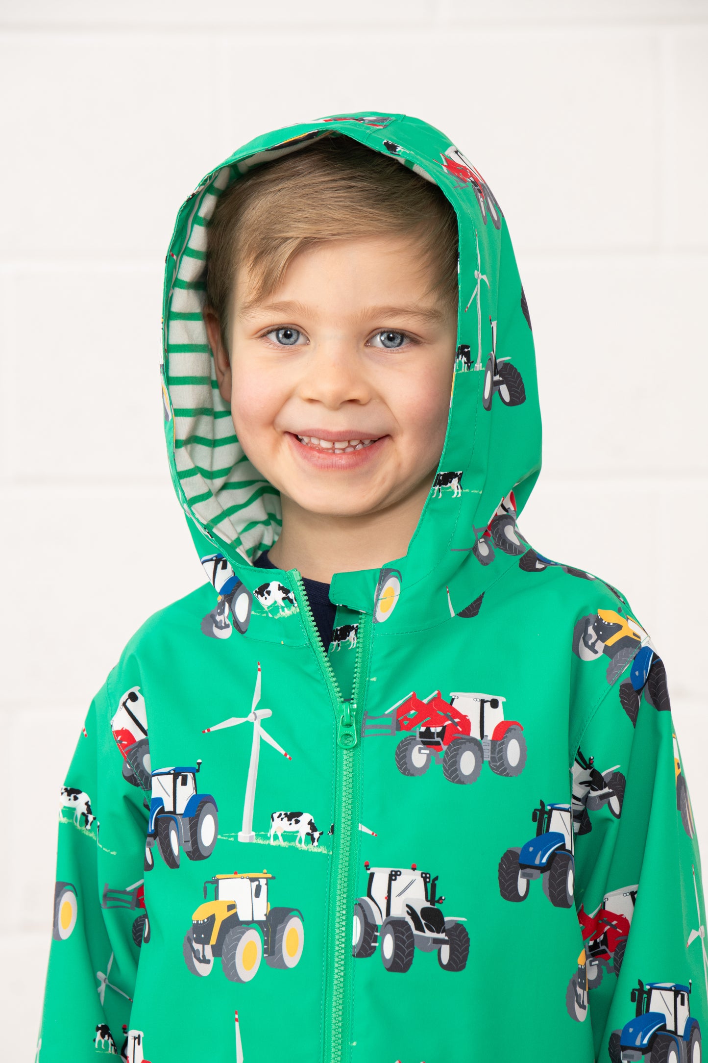 Ethan Jacket - Tractor Wind Turbine Print