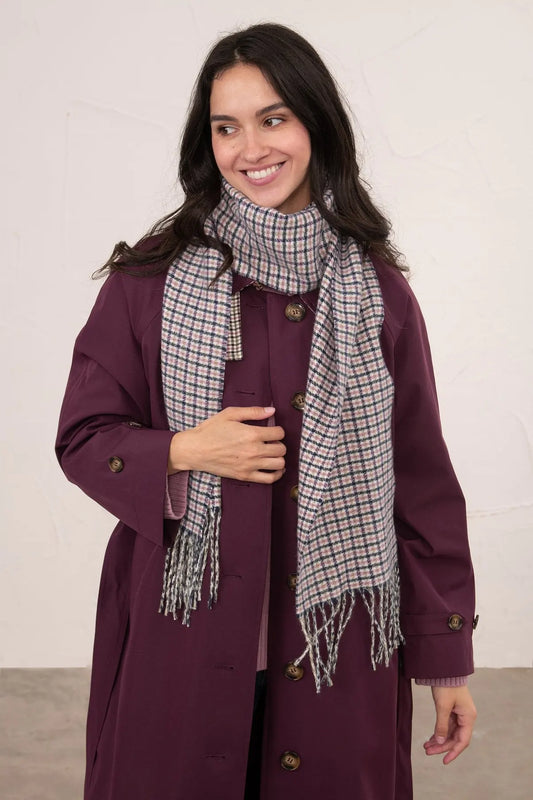 HERITAGE SCARF - NAVY/PINK/COCOA CHECK