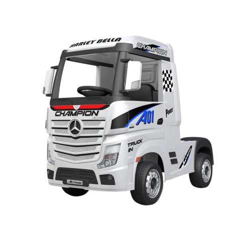 Licensed Mercedes Benz Actros 24V Electric Ride On Truck - WHITE
