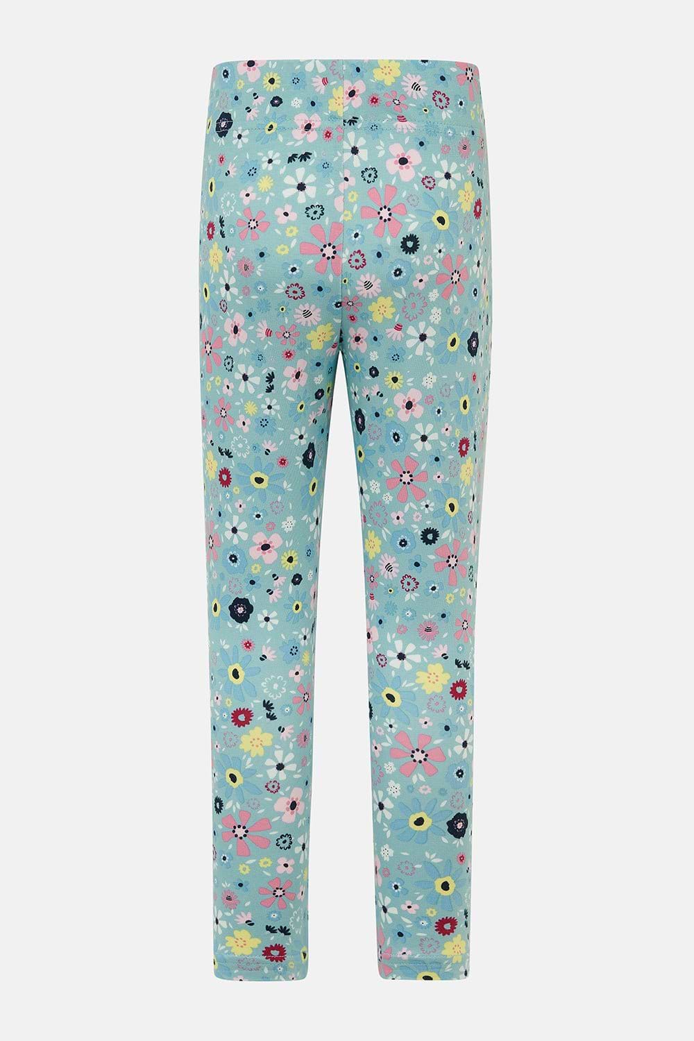 MOLLIE LEGGINGS - PASTEL TEAL / FLORAL