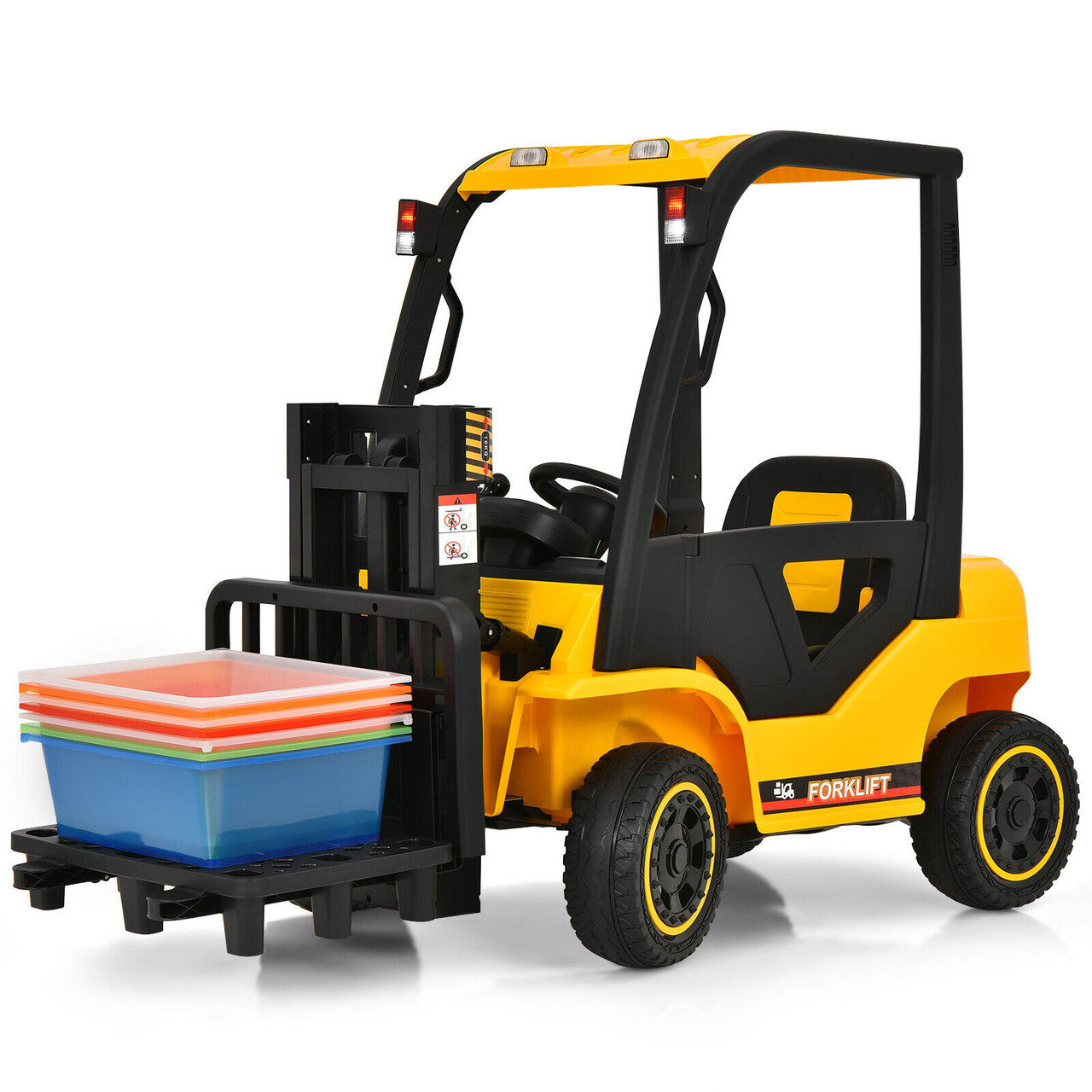 JCB Forklift 12V Electric Ride On Tractor - Yellow
