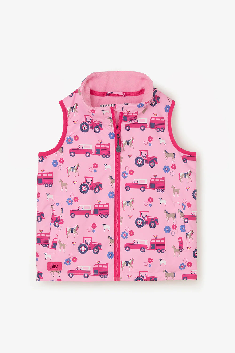 ALEX GILET - BLUSH PINK FARM PRINT