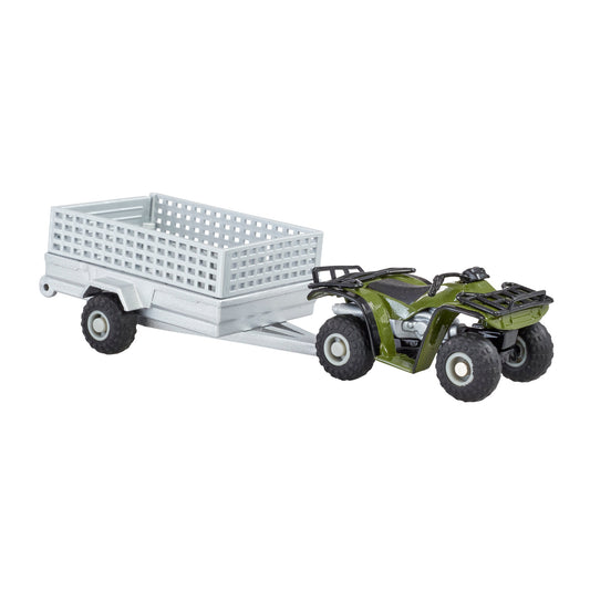 BRITAINS ATV QUAD BIKE & TRAILER SET
