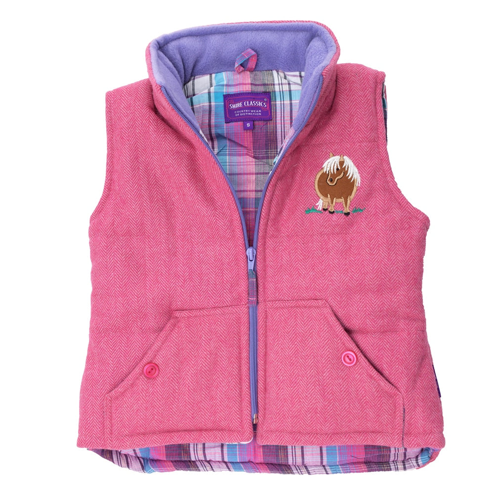 PINK TWEED STYLE PONY GILET