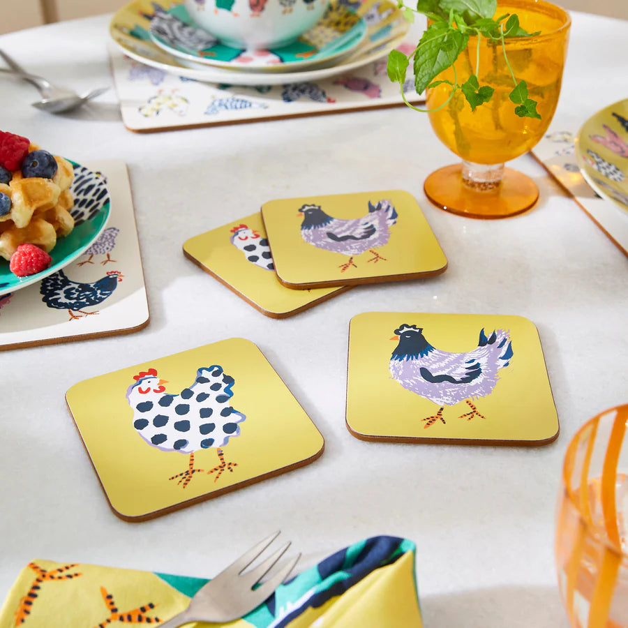 CHICK CHICKEN- COASTERS 4 PACK