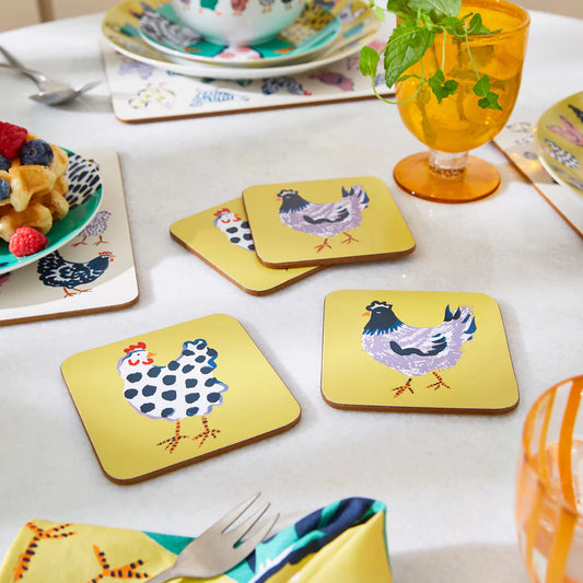 CHICK CHICKEN- COASTERS 4 PACK