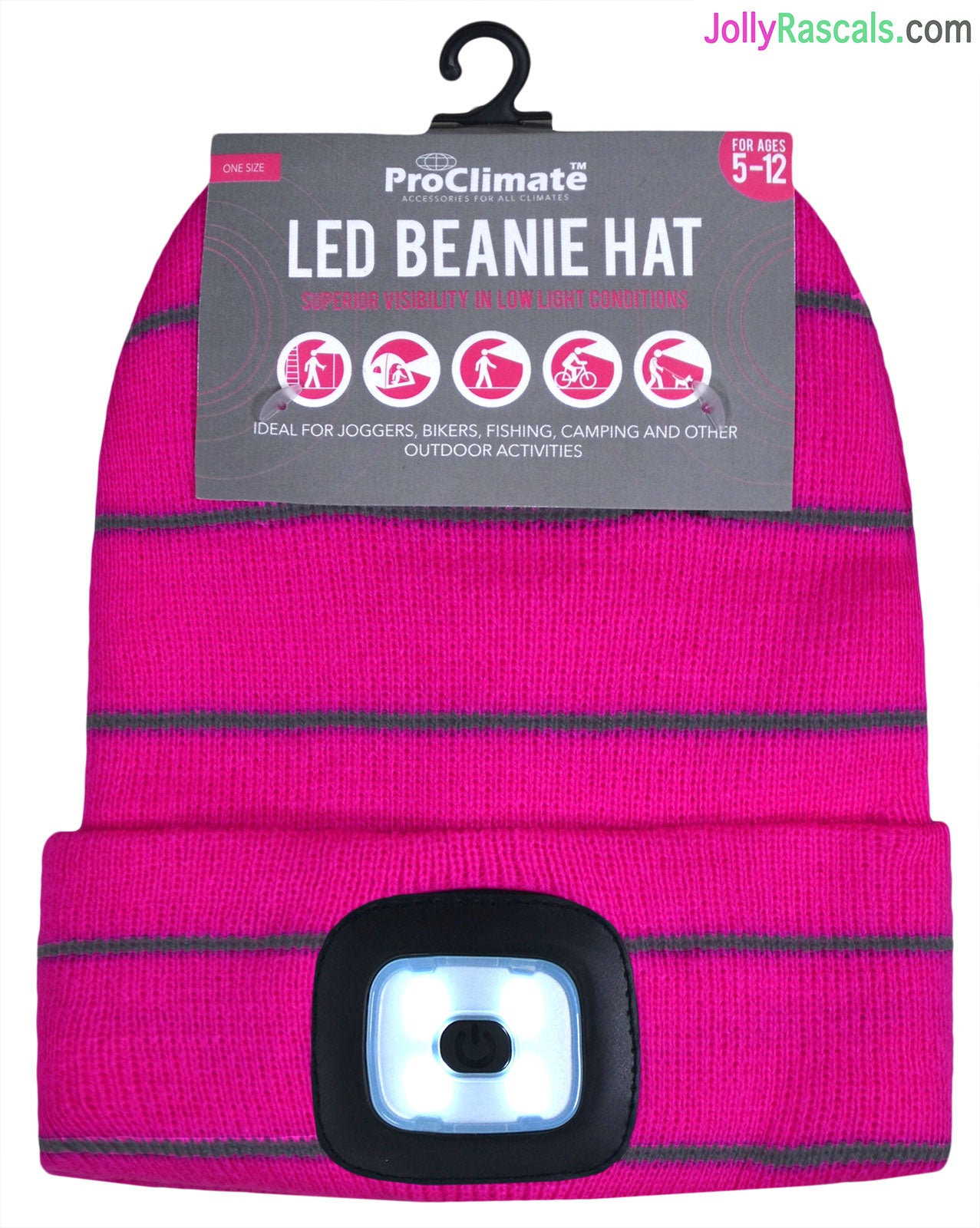 KIDS WINTER BEANIE HAT WITH REMOVABLE LED LIGHT