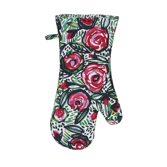 Ulster Weavers Rose Garden Gauntlet Oven Glove One Size in Pink