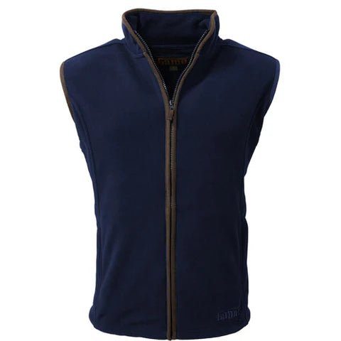 MENS - STANTON BODYWARMER - NAVY & TAN TRIM