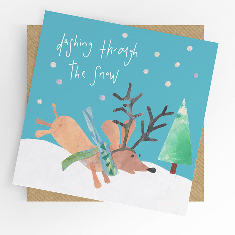 CHRISTMAS CARD BUNDLE- DASHING THROUGH THE SNOW (6PACK)