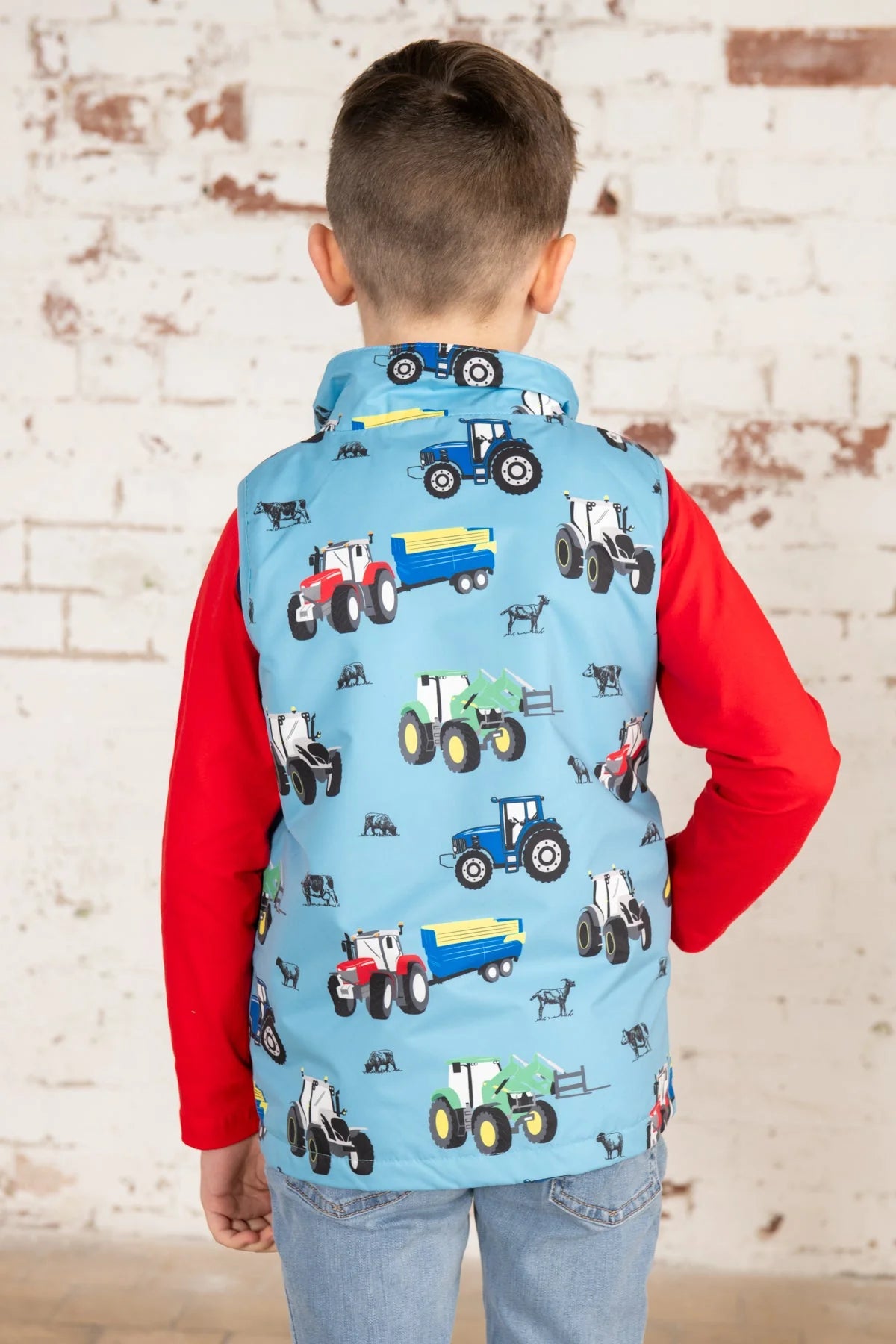 ALEX GILET - BLUE TRACTOR PRINT