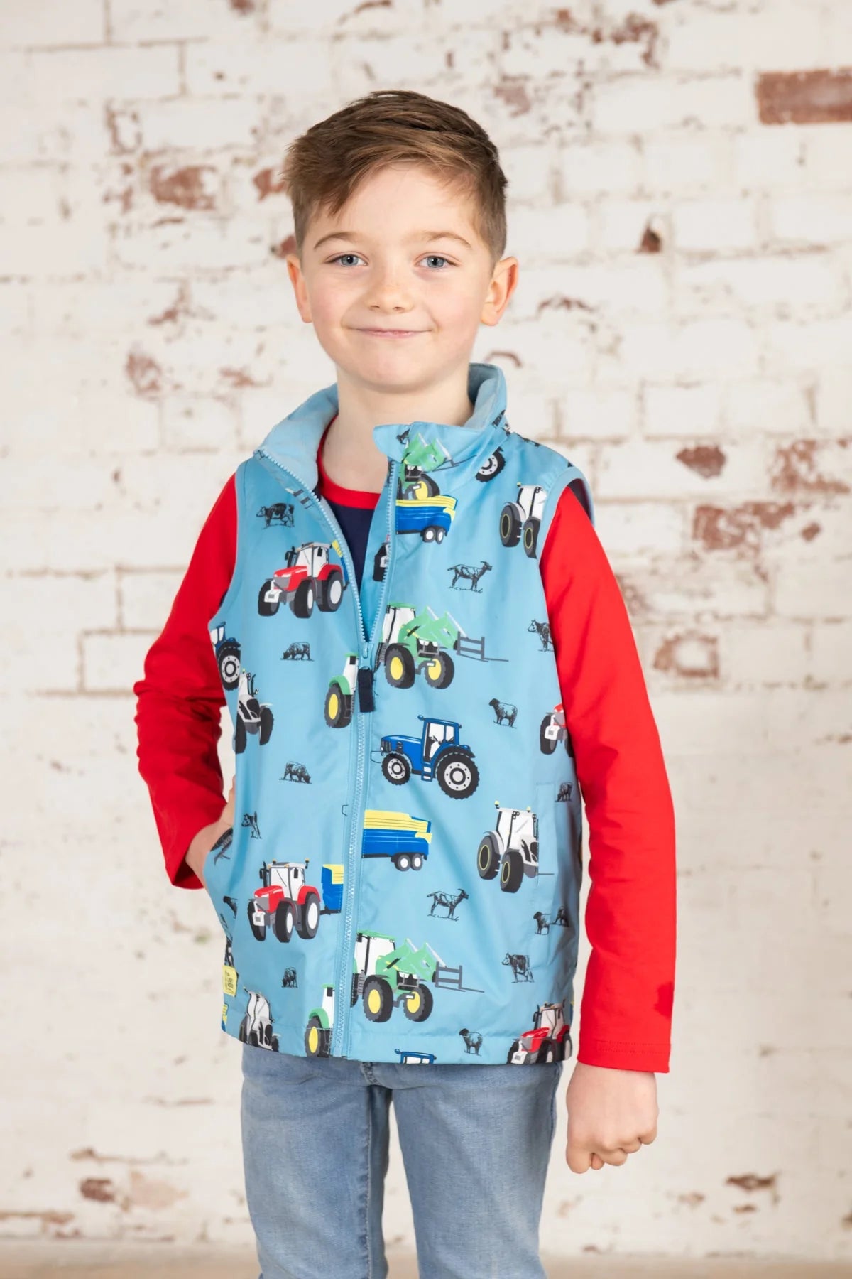 ALEX GILET - BLUE TRACTOR PRINT