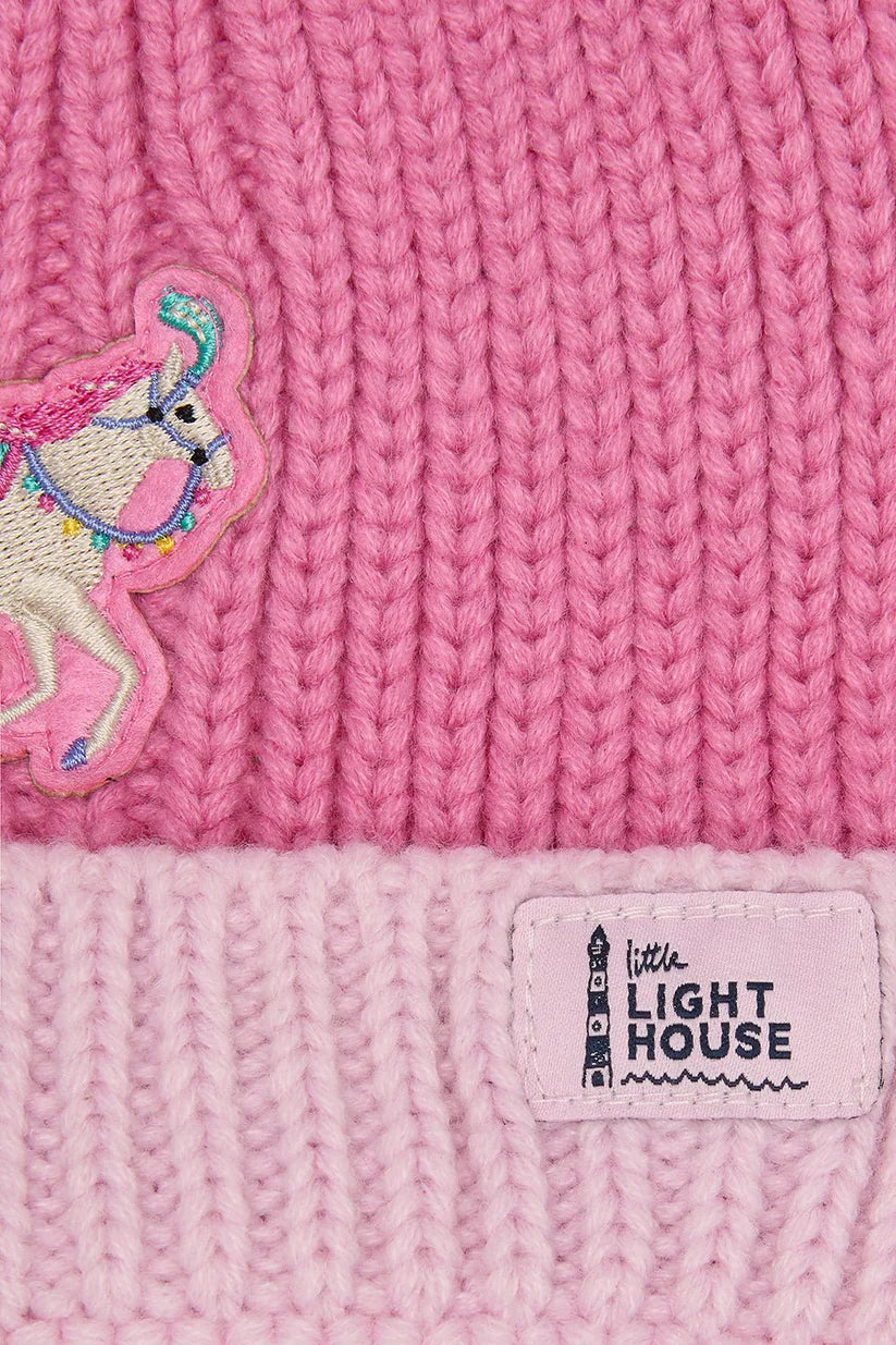 BOBBIE BOBBLE HAT - PINK HORSE