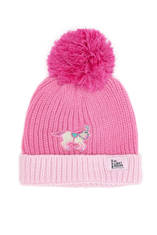 BOBBIE BOBBLE HAT - PINK HORSE