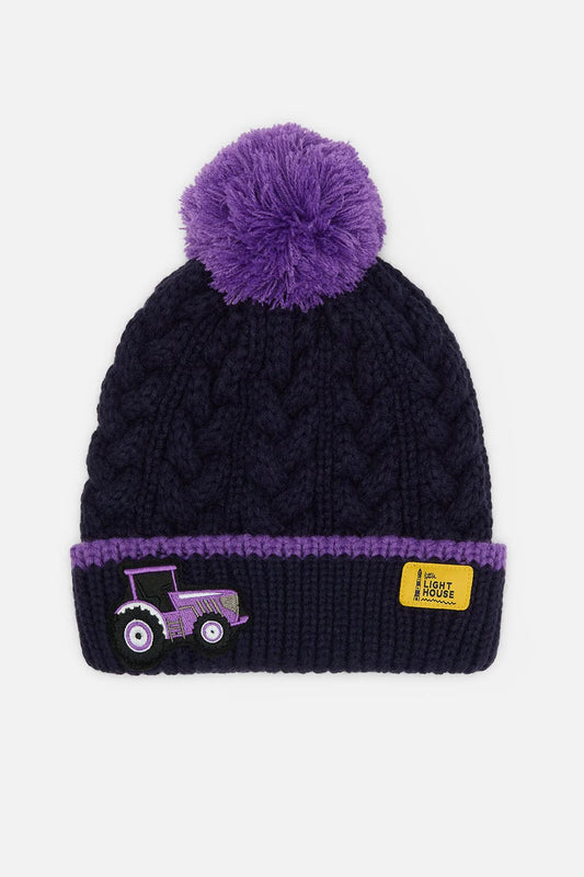 BOBBIE BOBBLE HAT - PURPLE TRACTOR