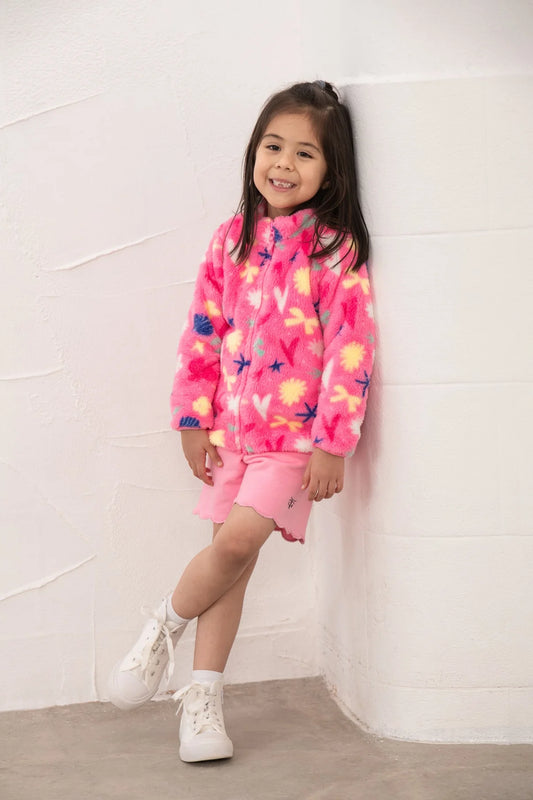 CLAIRE FLEECE - FLURO PINK