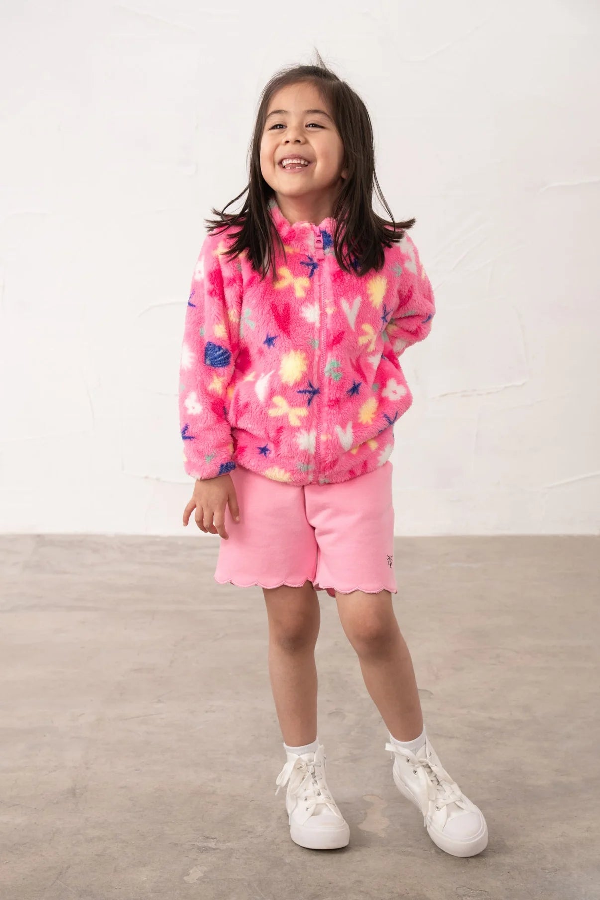 CLAIRE FLEECE - FLURO PINK
