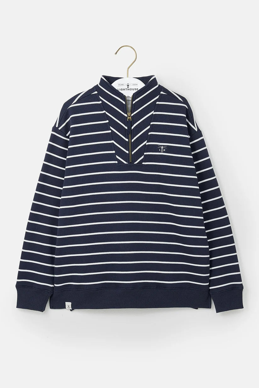 CORAL JERSEY - NAVY STRIPE