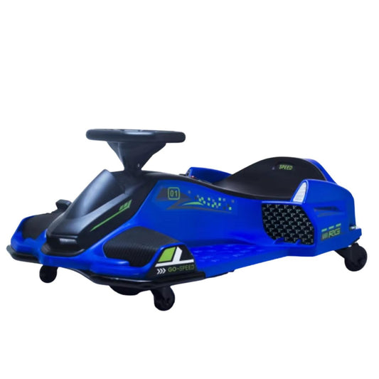 Drift Rider 360 24V Electric Go Kart with EVA Rubber Wheels - BLUE