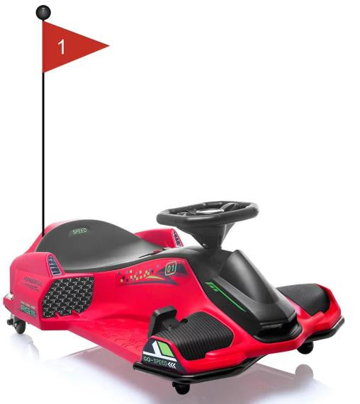 Drift Rider 360 24V Electric Go Kart with EVA Rubber Wheels - RED