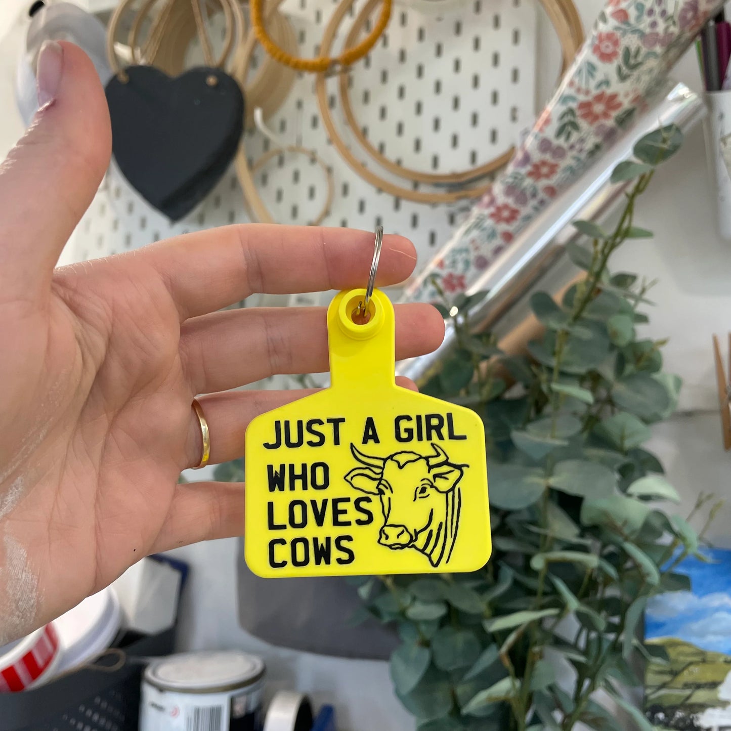 CATTLE TAG KEY RING