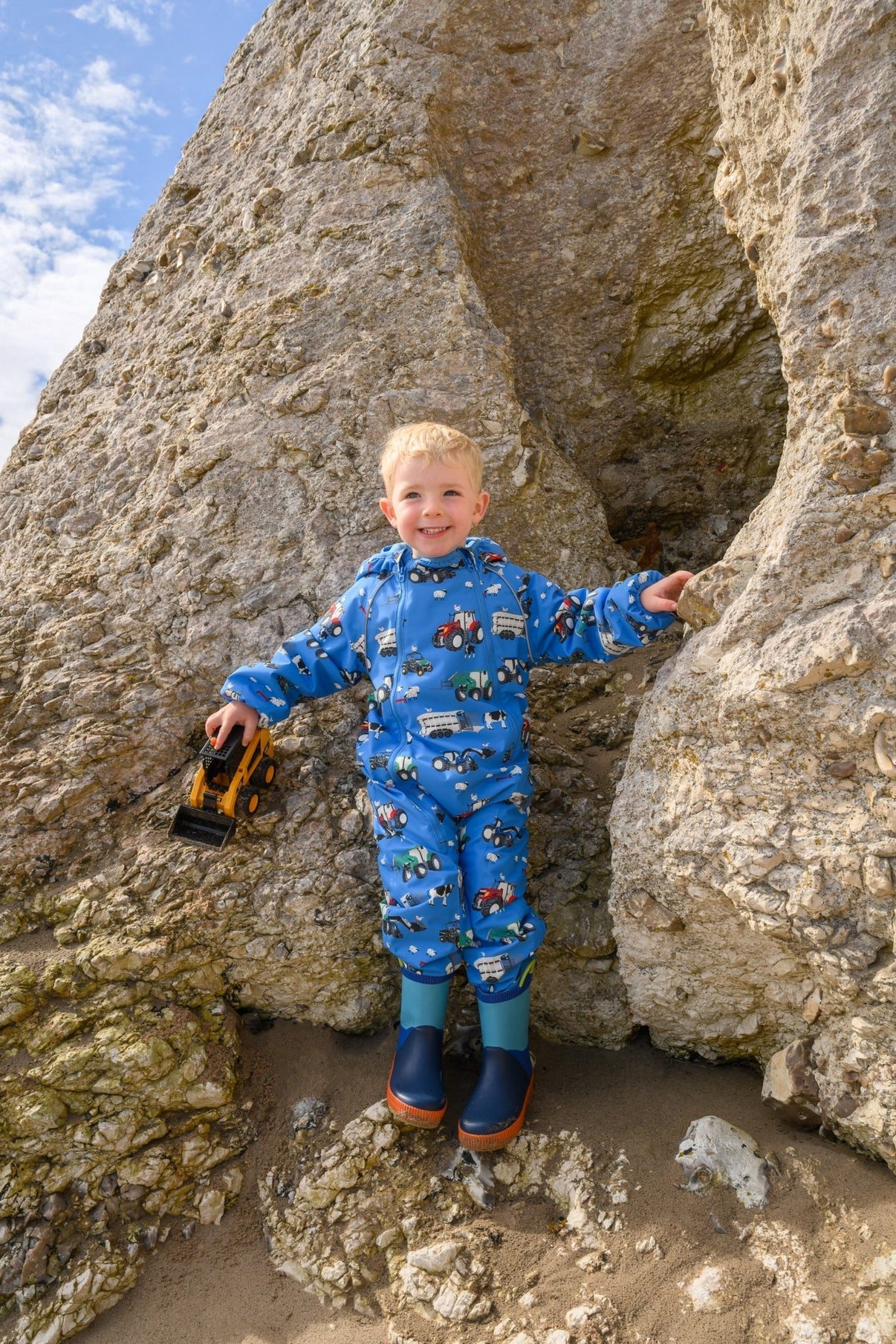 JAMIE PADDED WATERPROOF PUDDLESUIT - BLUE FARM