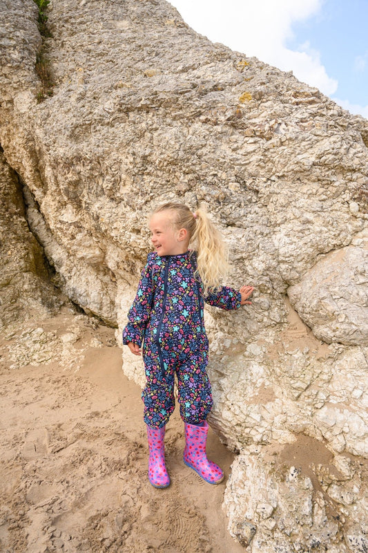 JAMIE PADDED WATERPROOF PUDDLESUIT - FLORAL PRINT