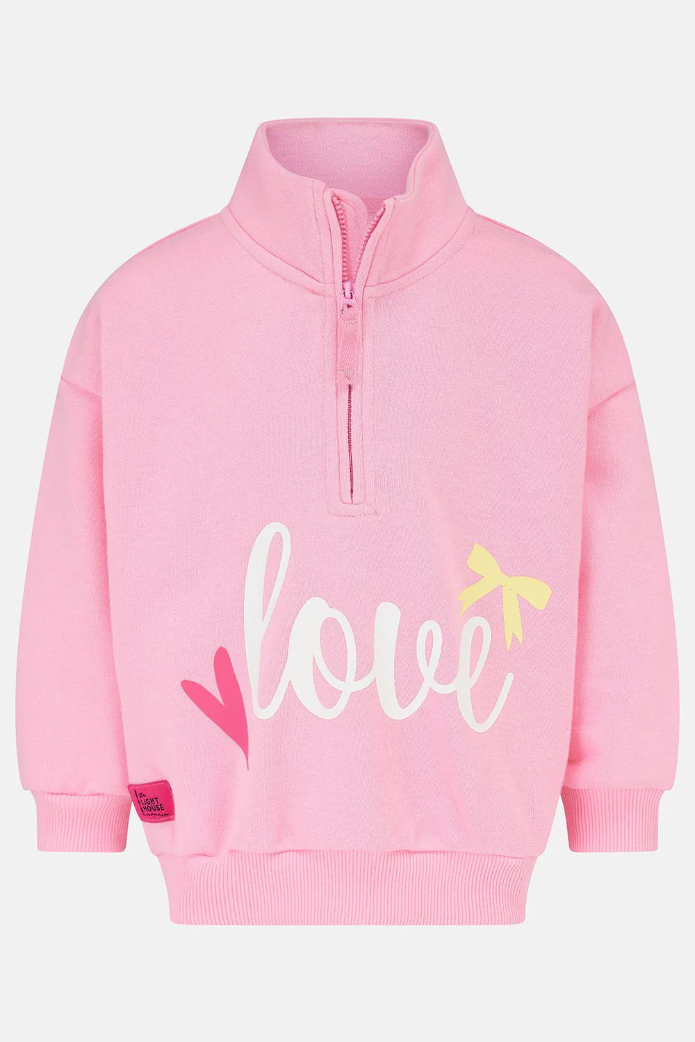 LUNA HALF ZIP SWEATSHIRT- FLURO PINK