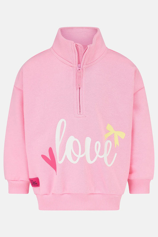 LUNA HALF ZIP SWEATSHIRT- FLURO PINK