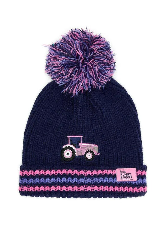 LIGHTHOUSE BOBBLE HAT - PINK TRACTOR