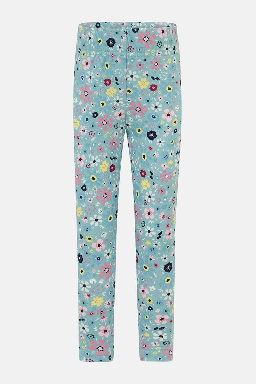 MOLLIE LEGGINGS - PASTEL TEAL / FLORAL