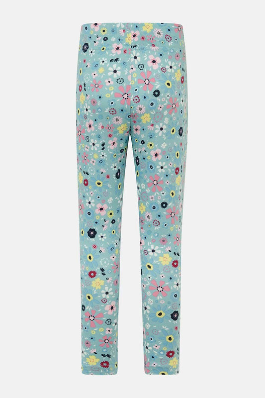 MOLLIE LEGGINGS - PASTEL TEAL / FLORAL