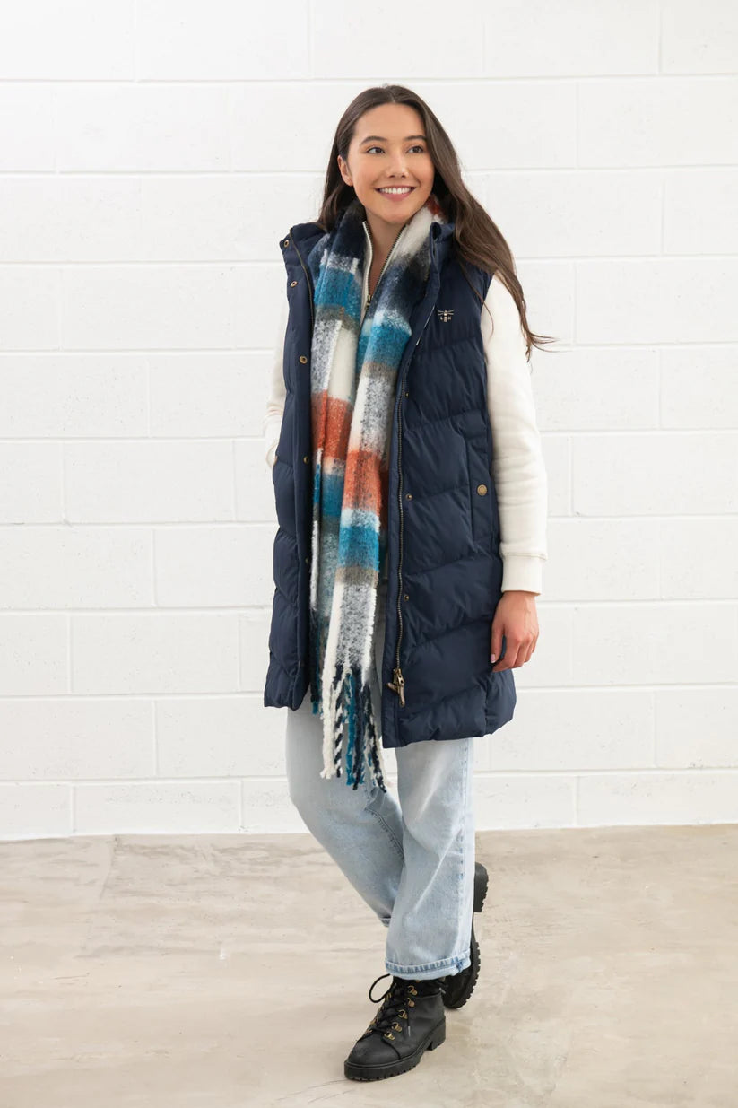 SAVANNAH LADIES LONG GILET - NAVY