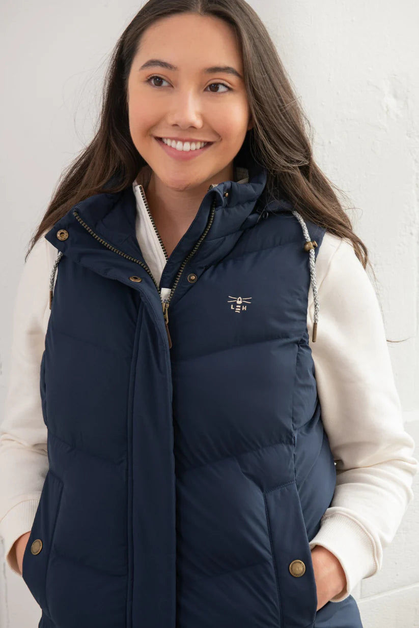 SAVANNAH LADIES LONG GILET - NAVY