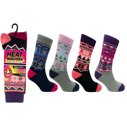 LADIES HEAT MACHINE SOCK THERMAL - ONE PAIR