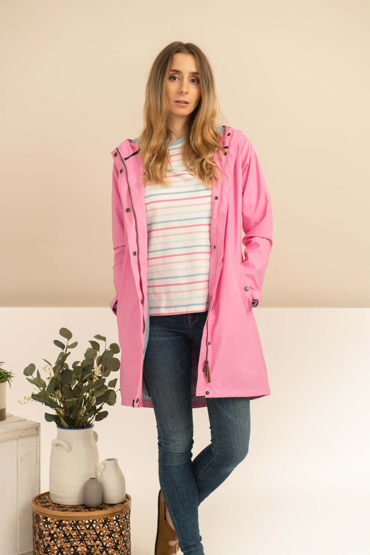 LIGHTHOUSE LONG BOWLINE JACKET - SOFT PINK