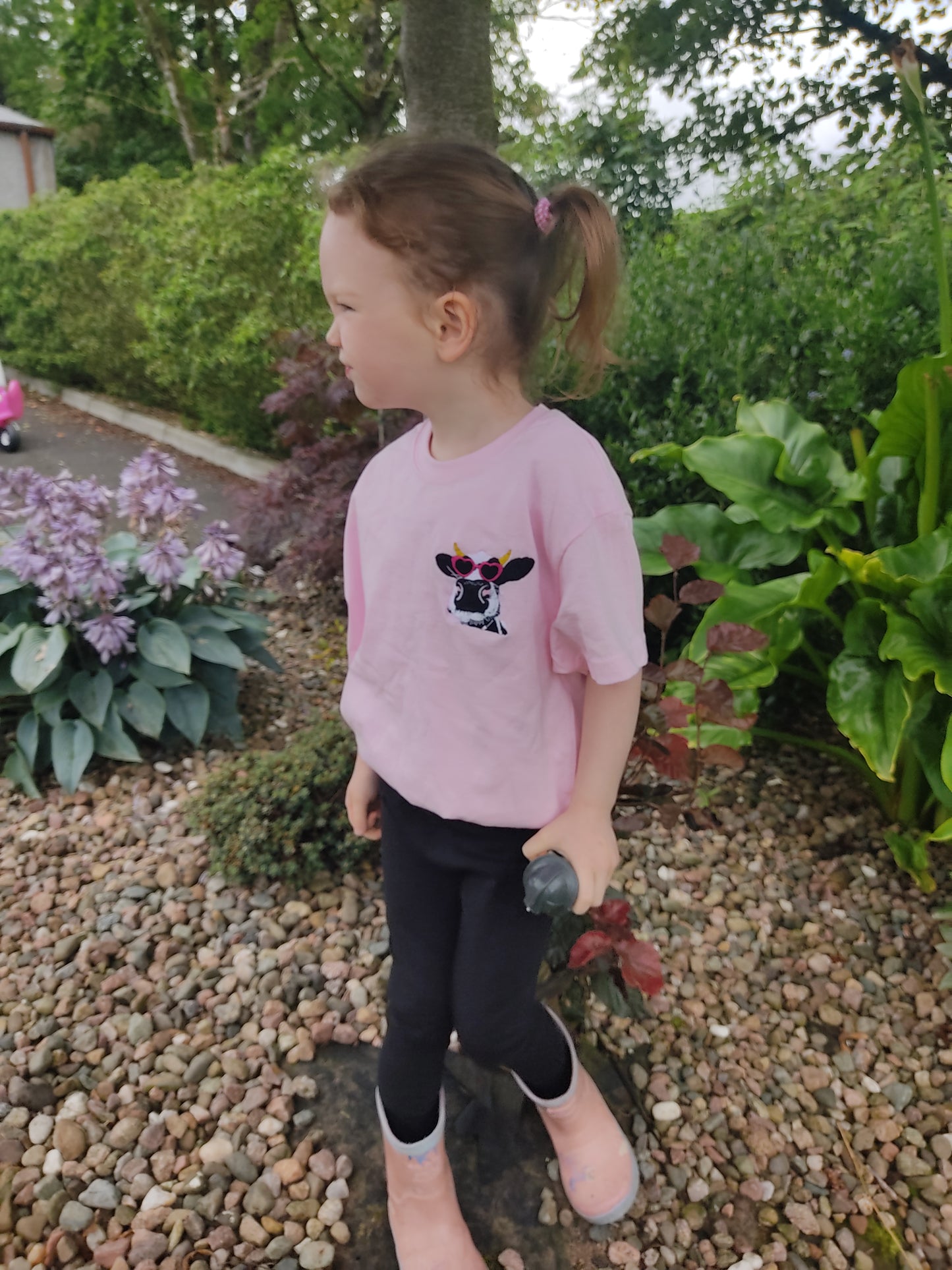 Kids Pink Cow T Shirt