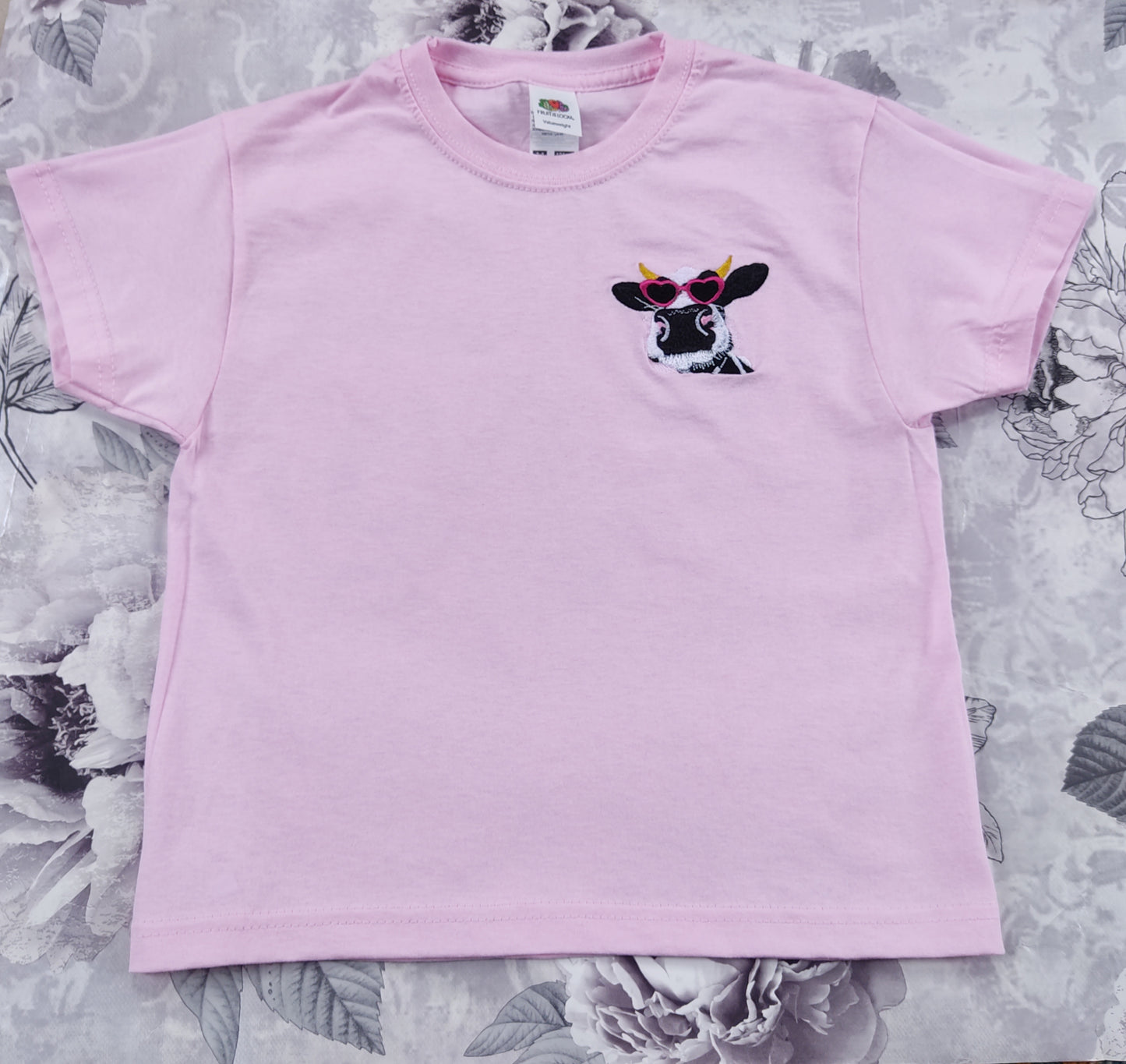 Kids Pink Cow T Shirt