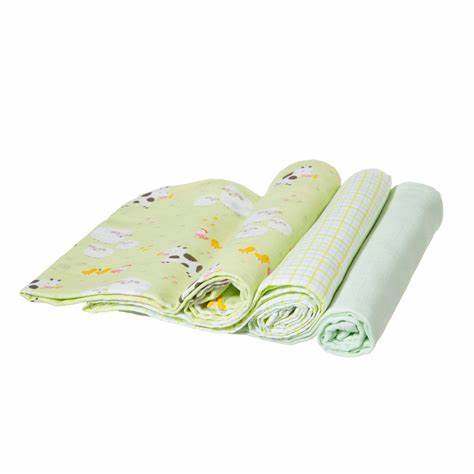 FARMYARD FRIENDS - MUSLIN CLOTH - SET OF 3