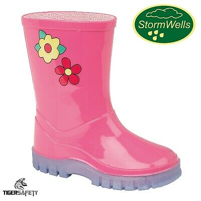 GIRLS PINK FLOWER WELLY